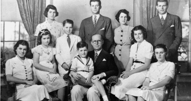 Kathleen Kennedy (seated, right) with her parents and siblings